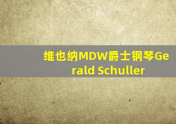 维也纳MDW爵士钢琴Gerald Schuller